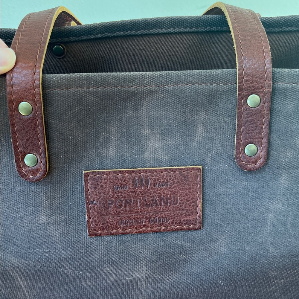 Portland Leather Good Big Big Tote Waxed Canvas Nutmeg - Picture 15 of 16